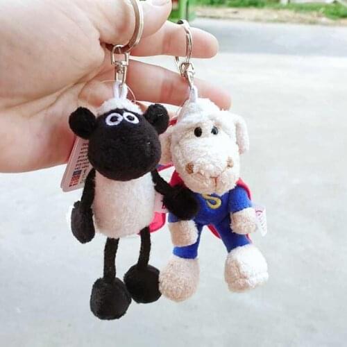 Cute Sheep Plushies Keychains Women School Backpack Pedants Kawaii Animal Plush key Ring Dolls Car Accessories For Girls Phone