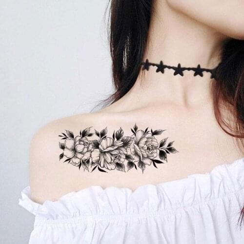Fashion Butterfly Rose Flower Lace Tattoo Sticker Temporary Body Art Waterproof Tattoo Back Arm Fake Sleeve