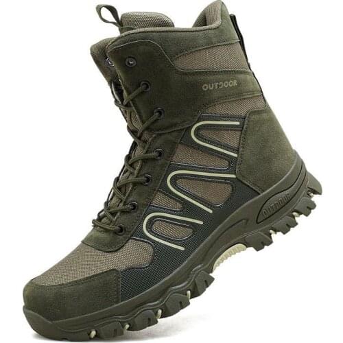 Military Boots Male Martin Combat Combat Combat Autumn and Winter High-Top Outdoor Climbing plus Size Desert Boots