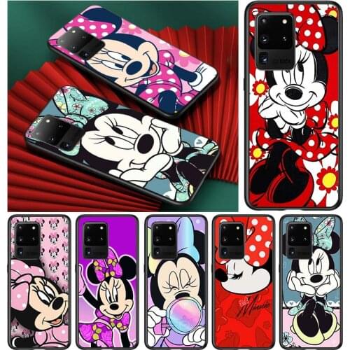 Disney Minnie Mouse Cute for Samsung S20 FE Ultra Plus A91 A81 A71 A51 A41 A31 A21 A11 A72 A52 A42 A22 Soft Black Phone Case