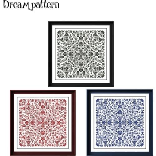 Floral puzzle cross stitch kits simple pattern 18ct 14ct 11ct white fabric cotton thread DIY embroidery kit for beginners