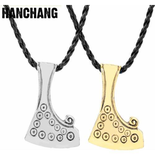 Norse Viking Axe Neckalce Slavic Amulet Symbol Warcraft Tomahawk Pendant Necklace Rope Chain Jewelry