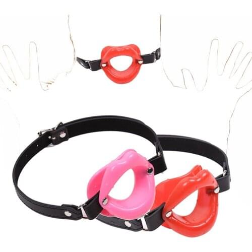Novelty Lip Shape Fetish Sex Bondage Restraint Open Mouth Gag Oral Fixation O Ring Gaged Sex Toys