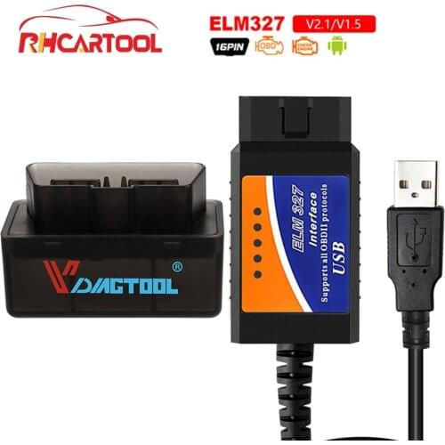 OBD2 ELM327 Bluetooth USB V1.5 Car Diagnostic USB Cable Interface Supports All OBD2 Protocols For Window ELM 327 USB OBD Scanner