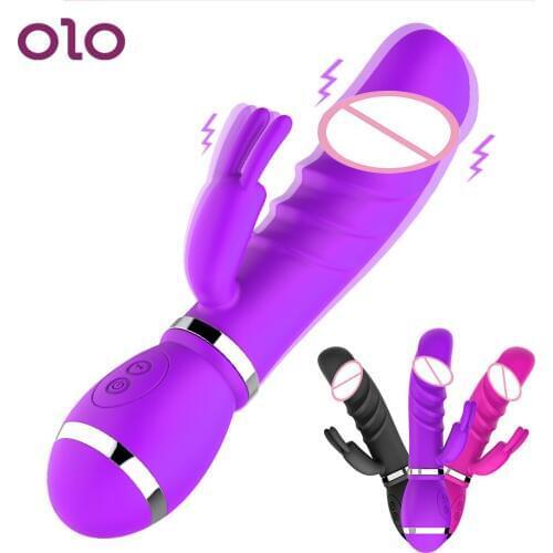 OLO Realistic Dildo Vibrators Rabbit Vibrator 12 Speeds Sex Toys for Women Female Masturbation G Spot Climax Vagina Massage