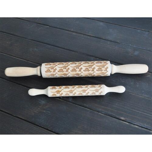 Dinosaur Embossing Rolling Pin Engraved with Dinosaur for embossed cookies engraved rolling pin