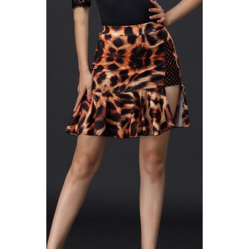 Sexy Latin Dance Skirt Women Leopard Dance Skirt Latin Practice Wear Tango/Modern/Rumba Dress Women Latin Dress Practice VDB305