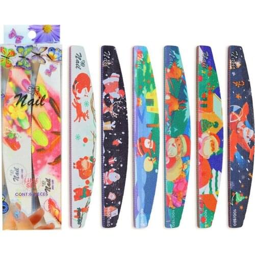 6pcs/lot Nail File Double Color Sanding Buffer Polish Strips Sandpaper Professional Manicure Tools