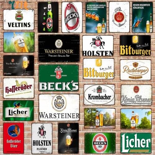 Beer Vintage Metal Plates For Wall Bar Home Pub Art Kitchen Coffee Decor 30X20CM DU-9910B