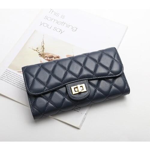 San Maries Genuine Leather Womens Luxury Design Wallets And Purses Fashion Long Short Money Bag Card Holder Sheepskin Clutch