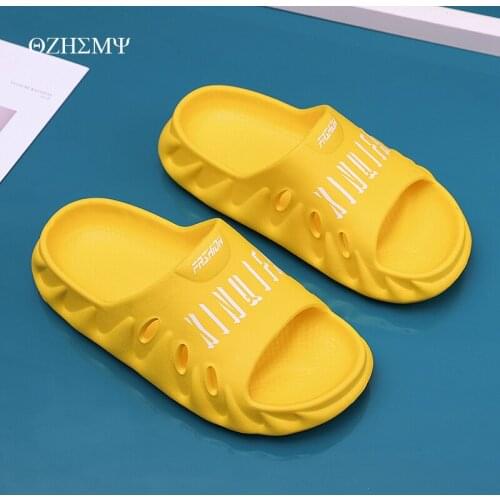 Mens And Womens house Slippers Letter Thick-soled Beach Sandals Eva Soft-soled Casual Couple Indoor Bathroom Non-slip Shoes