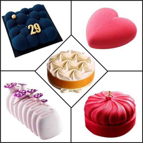 Meibum Variety of Dessert Mousse Moulds Silicone Cake Molds Bakeware Set Party Pastry Baking Tools Non Stick Decorating Pan