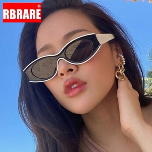 RBRARE Cat Eye Sunglasses Women Small Frame Sunglasses For Men Retro Eyewear Brand Designer Sun Glasses Vintage Gafas De Mujer