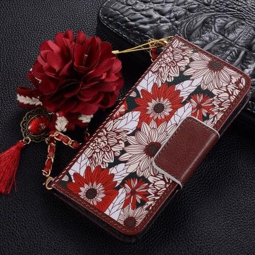Sunjolly Flower Case for Samsung Galaxy S10 Plus S10E S9 S8 Plus Note 10 Plus 9 8 5 Flip PU Leather Wallet Phone Case Cover capa