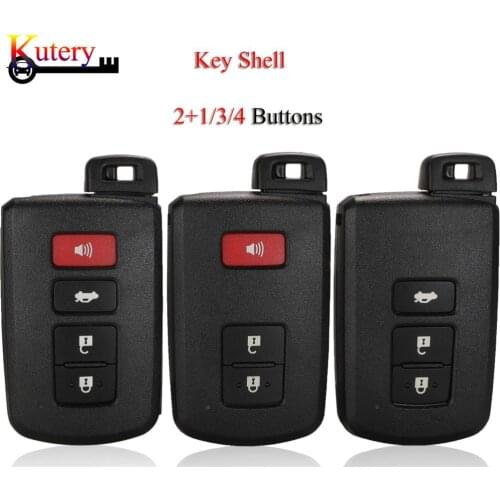 Kutery 10pcs/Lot Smart Car Key Shell For Toyota Avalon Camry RAV4 Corolla Highlander 3/4Buttons Case Cover With Uncut Blade
