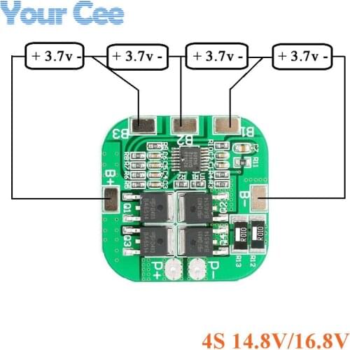 4S 14.8V 16.8V Protection Board Li-ion Lithium Battery 18650 Charger PCB BMS PCM Charging Board 10A