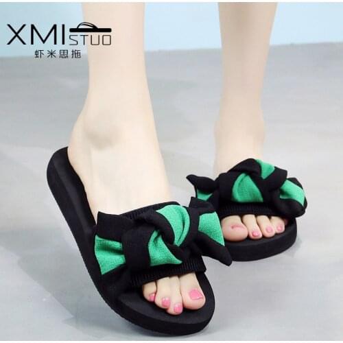 2019 new cute candy jewelry flat sandals and slippers women summer casual non-slip beach shoes fashion Korean tide slippers