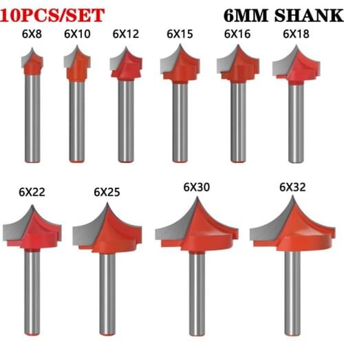 1pc 6mm Shank Round Point Shaker Cutter Tools For Woodworking Solid CNC Carbide Round Nose Bits Tool