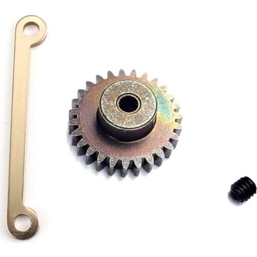 2 Set RC Car Part: 1 Pcs Metal Steering Clutch Assembly Link & 1 Set 27T Steel Motor Gear