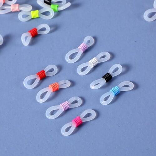 20pcs Colorful Glasses Chain Silicone Rubber Ring Non Slip DIY Connector Strap Eyelets Rope Sunglasses Cord Accessory Wholesale