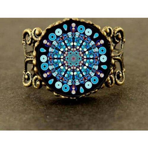 2017 Limited Sale Collares Maxi Collier Jung And The Mandala Ring Jewelry Print Glass Dome Ring