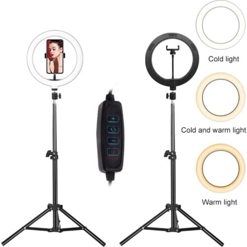 2021 new 10inch Dimmable LED Selfie Ring Fill Light Phone Camera 26cmLed Ring Lamp With Tripod For Makeup Video Live for Tik Tok
