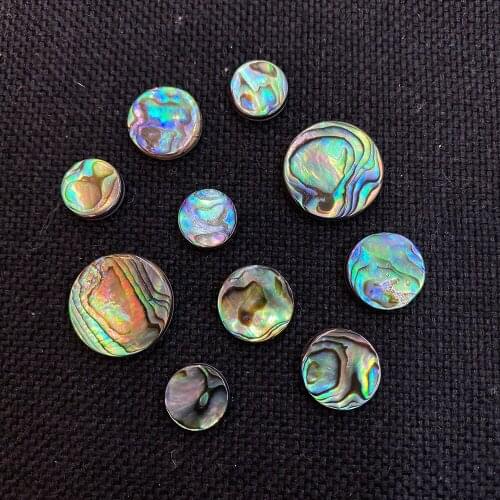 3pcs Abalone Beads Shell Beads Round One Side Polished Non-porous DIY Jewelry Making Necklace Bracelet Earring Accessories