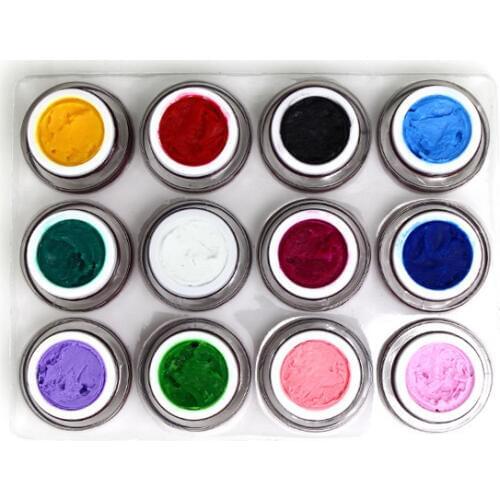 3D Nail Art Gel 12 Colors Soak Off Gel Nail Polish Gorgeous UV Gel Polish Builder Manicure Nail Gel Design Decoration Tools