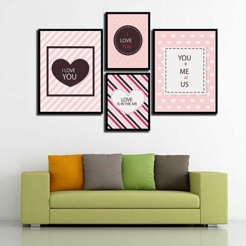 4 ways to express love Happy Valentines Day Nordic Style Wall Art Canvas Print Painting Modern Living Room Decor Picture