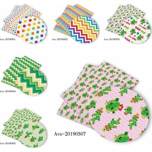 50*150cm New Dot Cactus Cartoon Pattern Printed Leather Polyster Cotton Liverpool Bullet Fabric for DIY Handmade By Yards