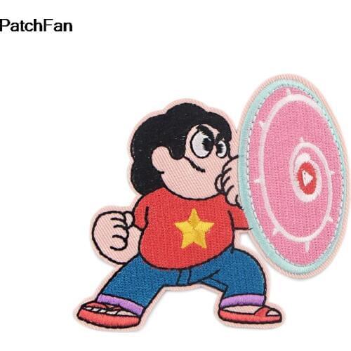 A3414 Cartoon Boy Iron On Patch Clothing Diy Embroidered Applique Sew On Patches Fabric Badge Apparel Patchwork