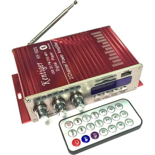 KENTIGER HY-502S 40W Mini Bluetooth Amplifier Remote Control USB/SD Card Player FM Radio Power Adapter And AUX Cable Optional