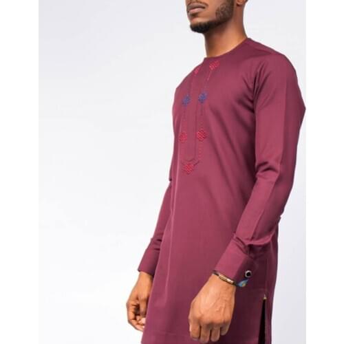 H&D African Men Dashiki Clothes Long Sleeve Shirt Pants Set Embroidered Agbada Traditional Soft Wears Ensemble Africain Homme