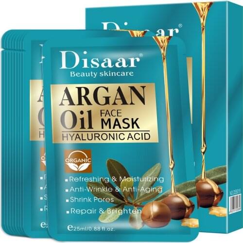 Argan mask for face care Acne wrinkle women Hyaluronic acid sheet mask Oil-control Facial mask korea Moisturizing skin care sets