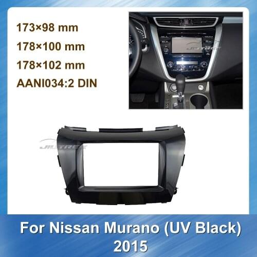 2Din Car Radio Fascia For Nissan Murano UV Black 2015 Car GPS Navigation Fascia Panel Dashboard ABS plastic Installation