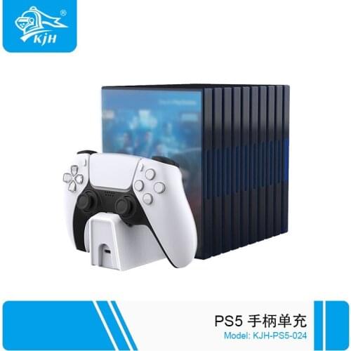 For PlayStation5 Wireless Handle Controller Single Seat Charging Ps5 Game Handle Charging Charger With CD Storage Rack Disk
