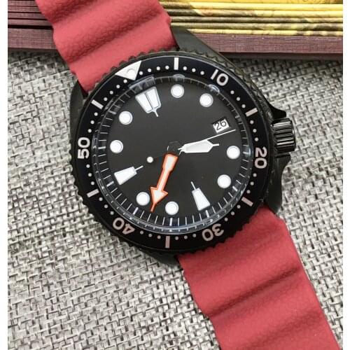 Fashion 42MM Aseptic Dial Date Automatic Mechanical Watch NH35 Movement Mens Watch Clock PVD Black Case