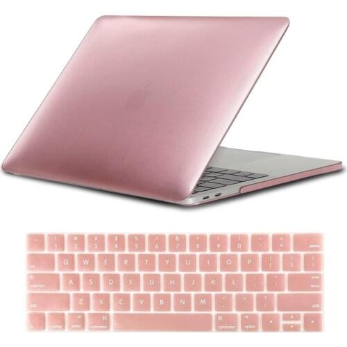 Laptop Case for Apple Macbook Air 11"/13"/Pro 13"/15"/16"/Macbook 12 A1534 Anti-fall Matte Rose Gold Hard Shell + Keyboard Film