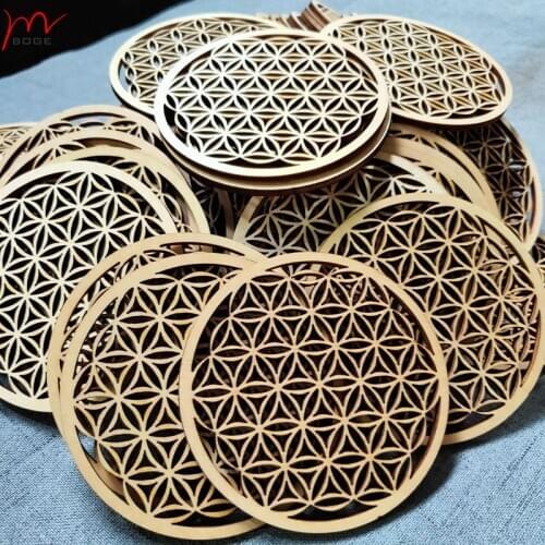 10x flower of life style wood laser cut drink coaster Wedding housewarming gift