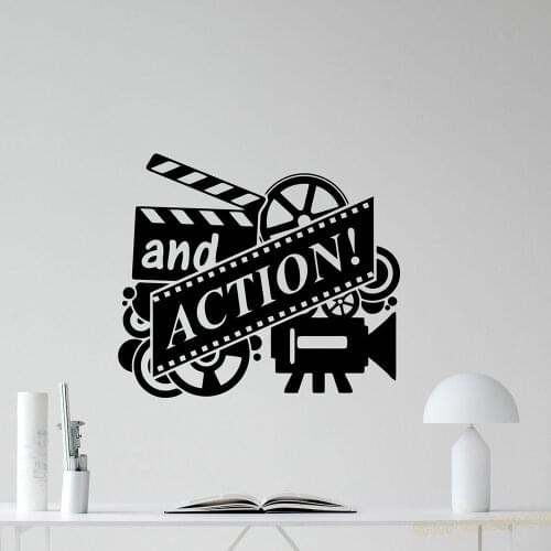 Action Movie Wall Decal Film Reel Cinema Home Theater Vinyl Sticker Decor Removable Art Mural For Bedroom Home Decoraiton L872