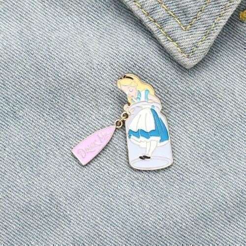 Fairy Tale Enamel Pins Custom Girl Princess Dream Brooches Bag Clothes Lapel Pin Alice Badge Jewelry Gift for Kids Friends