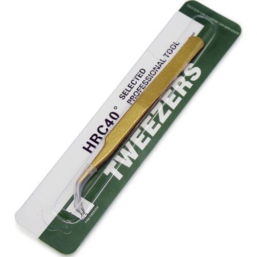 Kimcci 1pc Stainless Steel Curved Tweezers Industrial Anti-static False Eyelash Makeup Tools Excellent Good Quality