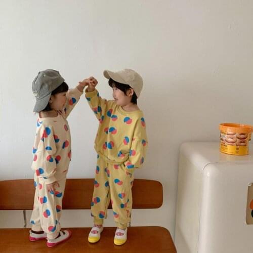 Baby Boy Clothes Suits Spring Casual Baby Girl Clothing Sets Children Suit Sweatshirts Sports Pants Teen Autumn Floral Print Set