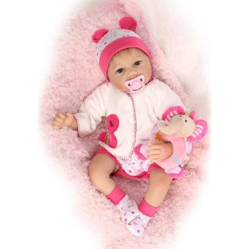 NPKCOLLECTION 55CM Bebes Reborn Doll Lifelike Soft Silicone Reborn Baby Dolls Toys For Girls Birthday Gift Fashion Baby Dolls