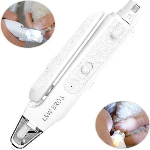 2 In 1 Pet Nail Clipper Grinders Professional Dog Cat Nail Toe Claw Clippers Scissor Claws Cutter Trimmer Grinder with LED Light
