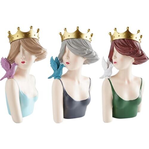 Woman Character Miniature Table Desk Decoration Art Statue Modern Sculpture Home