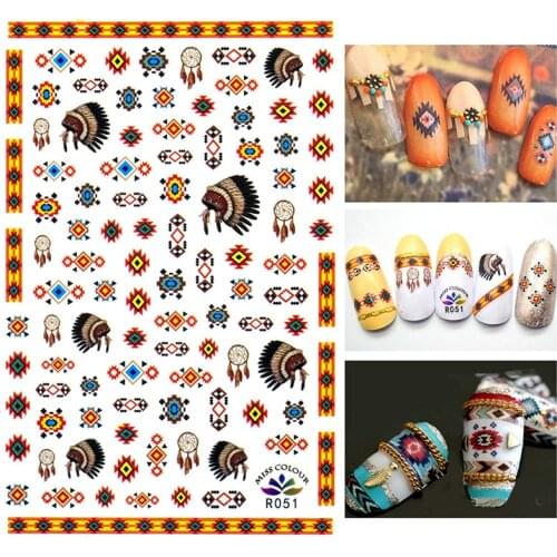 Indian Style Nail Sticker Art Stickers Foil Adhesive Decals Designs Manicure Decorations Nail Salon