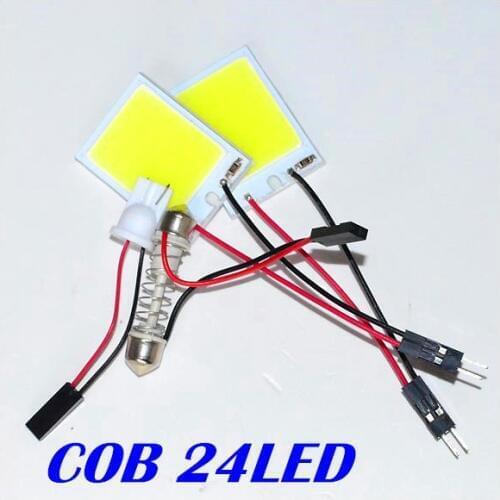 New 4w Cob Chip car panel light 24led Led Car Interior Light T10 Festoon lDome Adapter 12v,wholesale Vehicle Panel Free Shipping