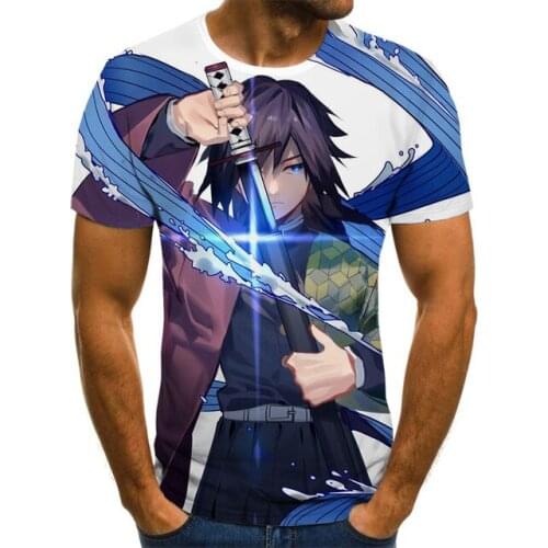 Novelty 3D T-shirts Demon Slayer Kimetsu No Yaiba anime clothes Retro Color 3d Full Print oversized T Shirts summer Short Sleeve
