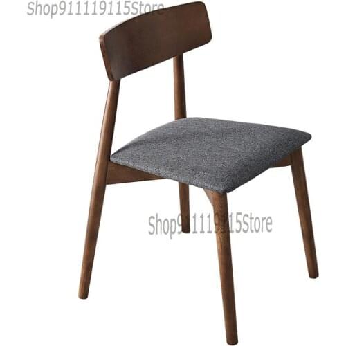 Custom Dining Chair Light Luxury Minimalist Restaurant Home Chair Back Nordic Modern Simple Small Family Solid Wood Chair Cloth